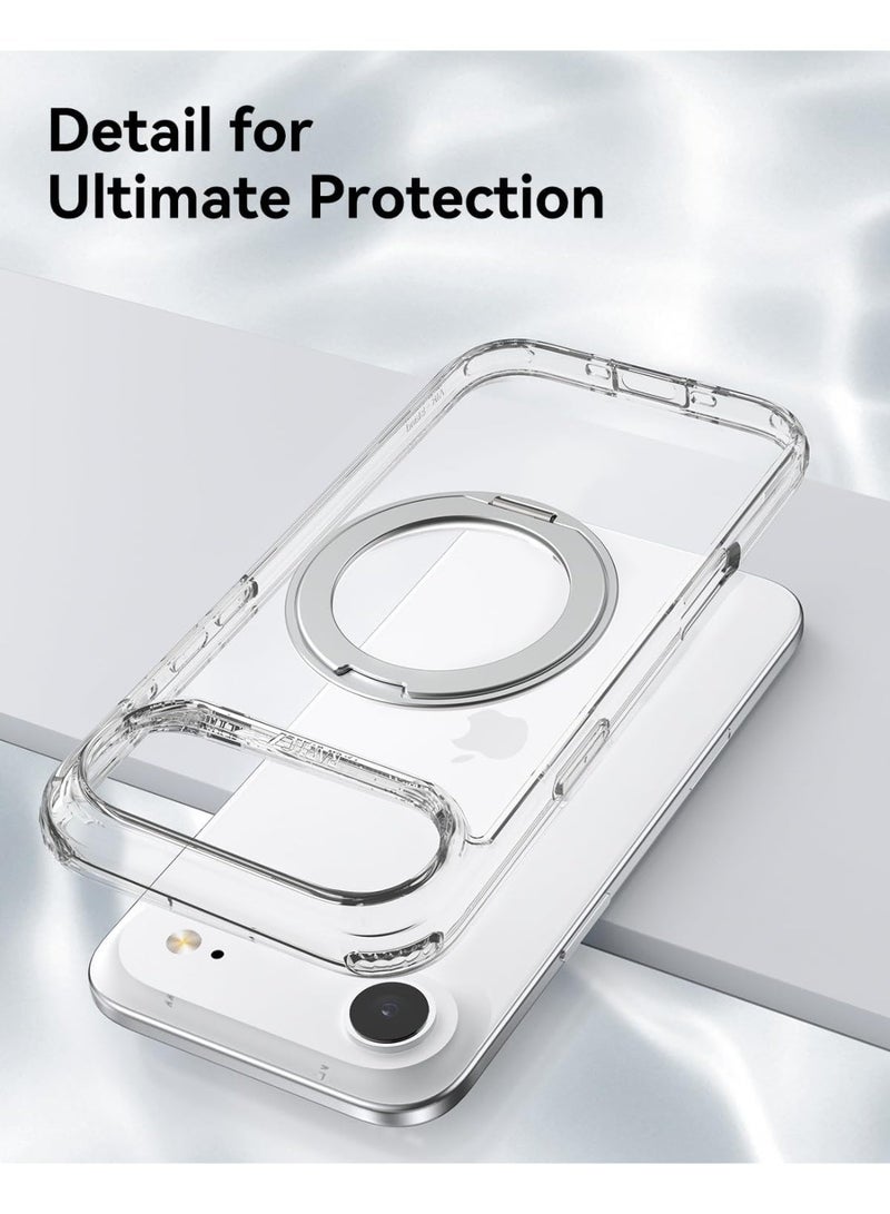 RAPTIC Air Stand for iPhone Air Case [MagSafe] Cover 360 Rotatable Ring Kickstand [13 Feet Drop tested] Mil Grade - Clear - Image 3